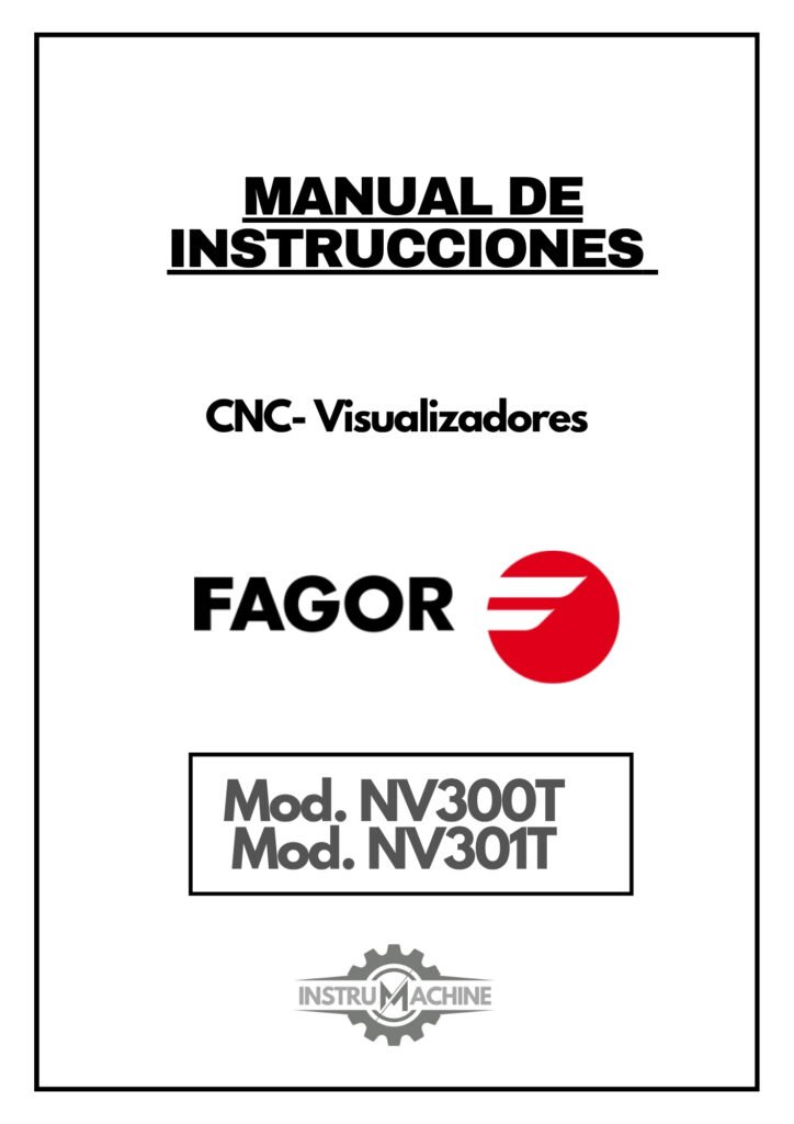 Portada Manual de instrucciones CNC- Visualizadores FAGOR NV300T / NV301T