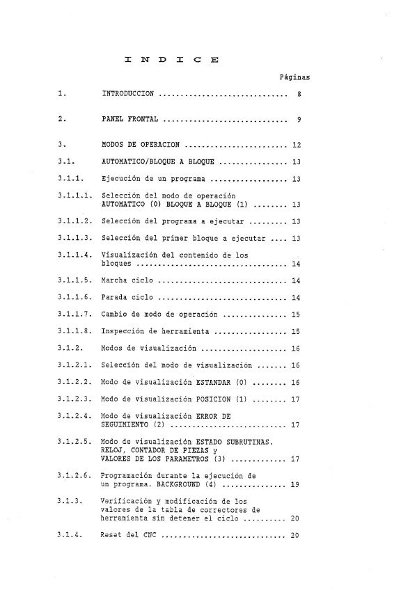 Manual de operaciones CNC- Visualizadores FAGOR 8020