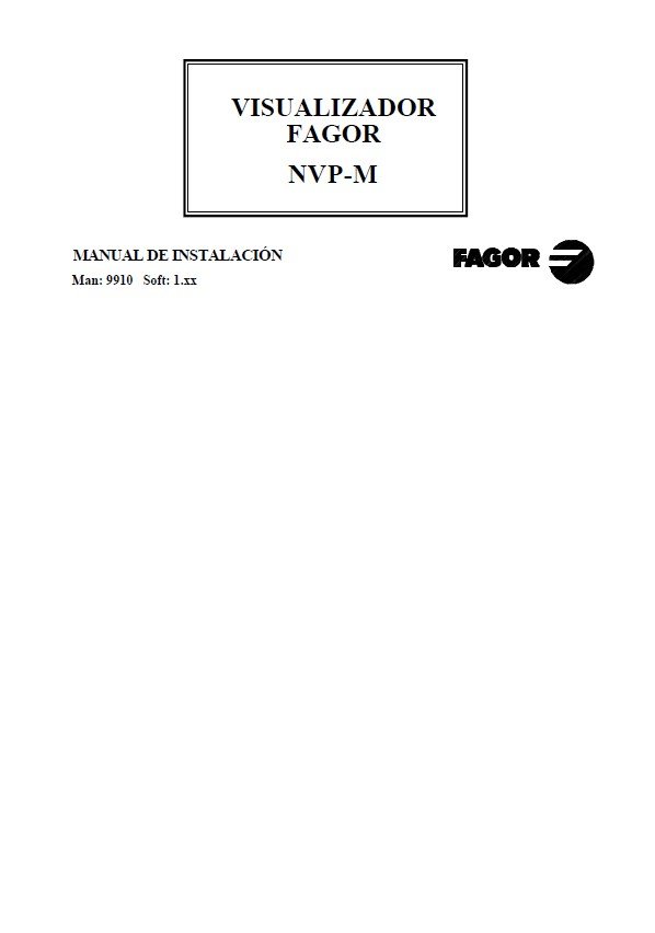 Manual de instrucciones CNC- Visualizadores FAGOR NVP-M
