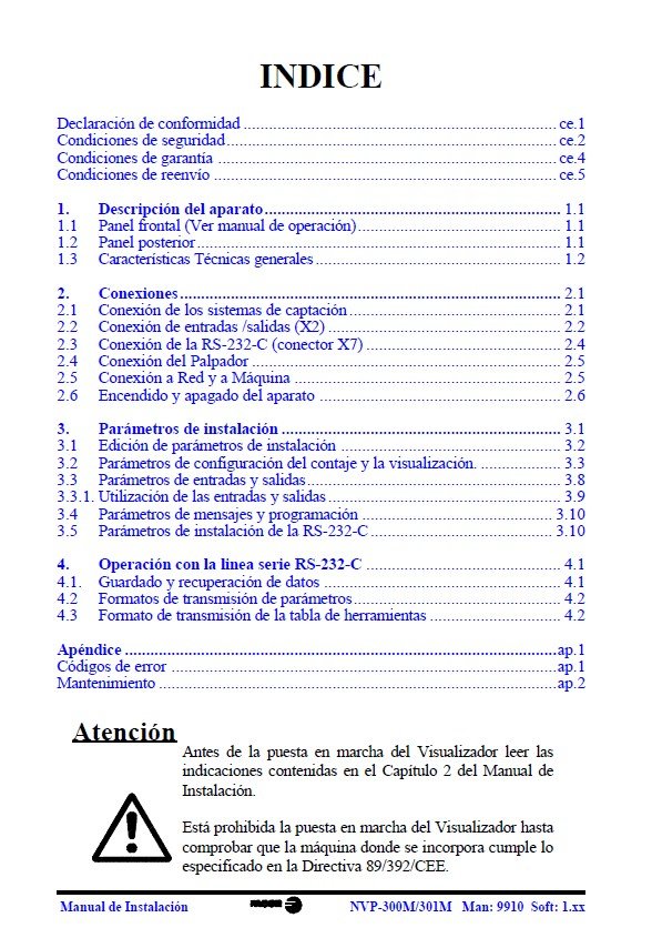 Manual de instrucciones CNC- Visualizadores FAGOR NVP-M