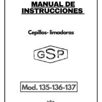 Manual de instrucciones Cepillos- limadoras GSP 135-136-137