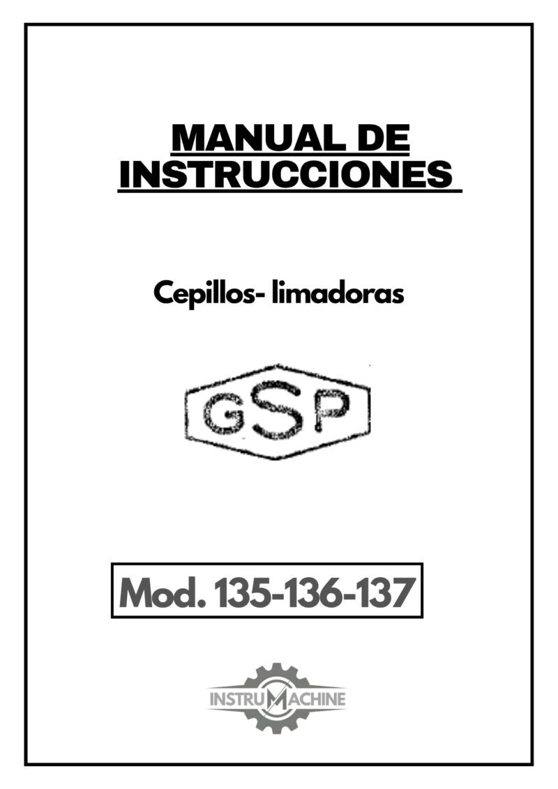 Manual de instrucciones Cepillos- limadoras GSP 135-136-137