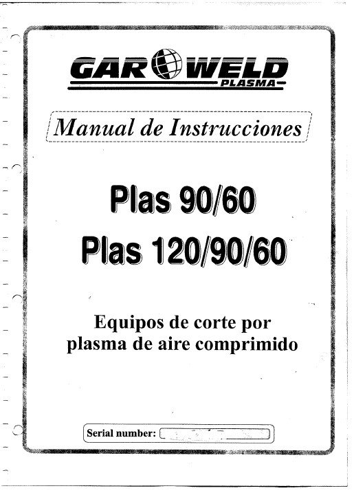 Gar weld-2 Manual de instrucciones Soldadura GARWELD Plas 90/60/120