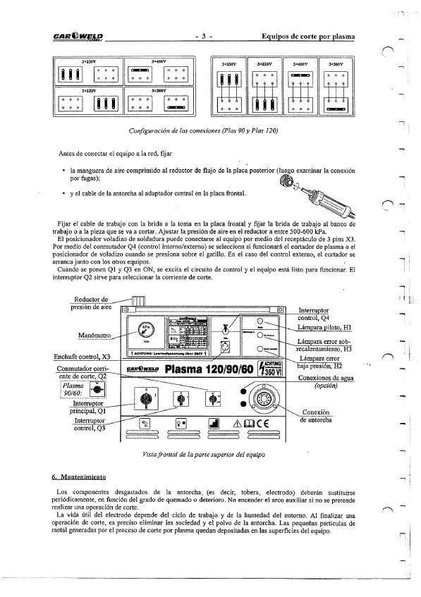 Manual de instrucciones Soldadura GARWELD Plas 90/60/120