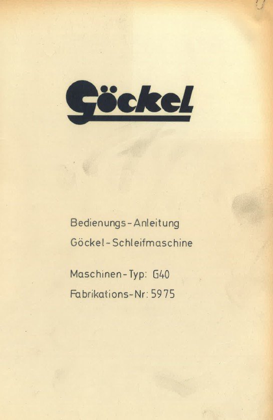Manual de instrucciones Afiladora GÖCKEL G-40