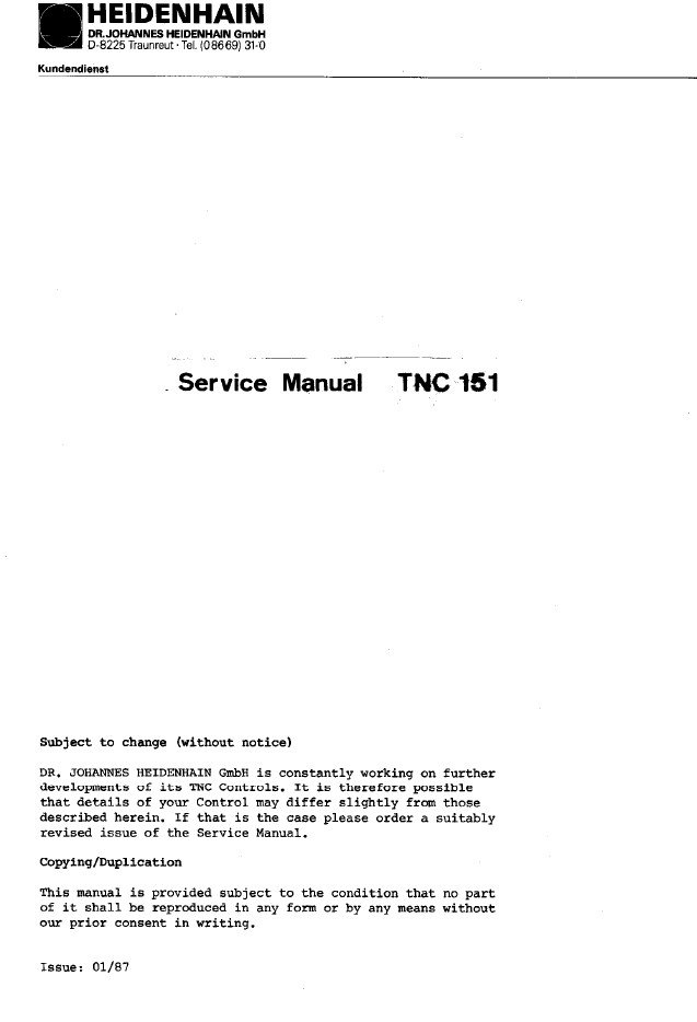 Manual de instrucciones CNC- Visualizadores HEIDENHAIN TNC 151