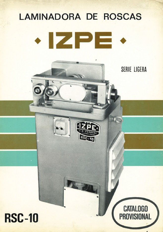 Documento descriptivo con datos técnicos Laminadora de roscas IZPE RSC-200