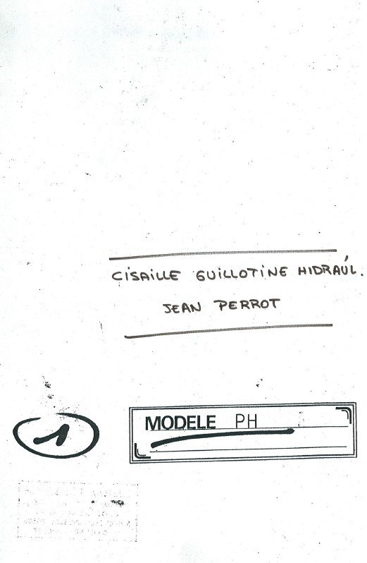 Jacques mod. PH-2 Manual de instrucciones Cizallas JACQUES PERROT PH