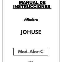 Johuse mod. Afor-C-1 Manual de instrucciones Afiladora JOHUSE Afor-C