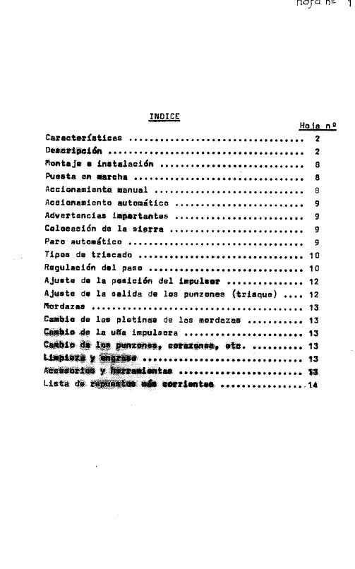 Manual de instrucciones Afiladora JOHUSE Triscadora mod Triel
