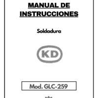 Manual de instrucciones Soldadura KD GLC 169-259