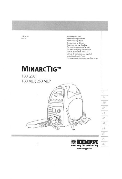 Manual de instrucciones Soldadura KEMPPI MinarcTig