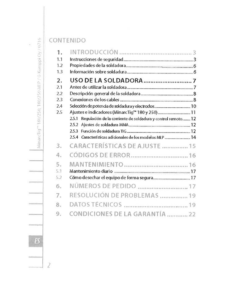 Manual de instrucciones Soldadura KEMPPI MinarcTig