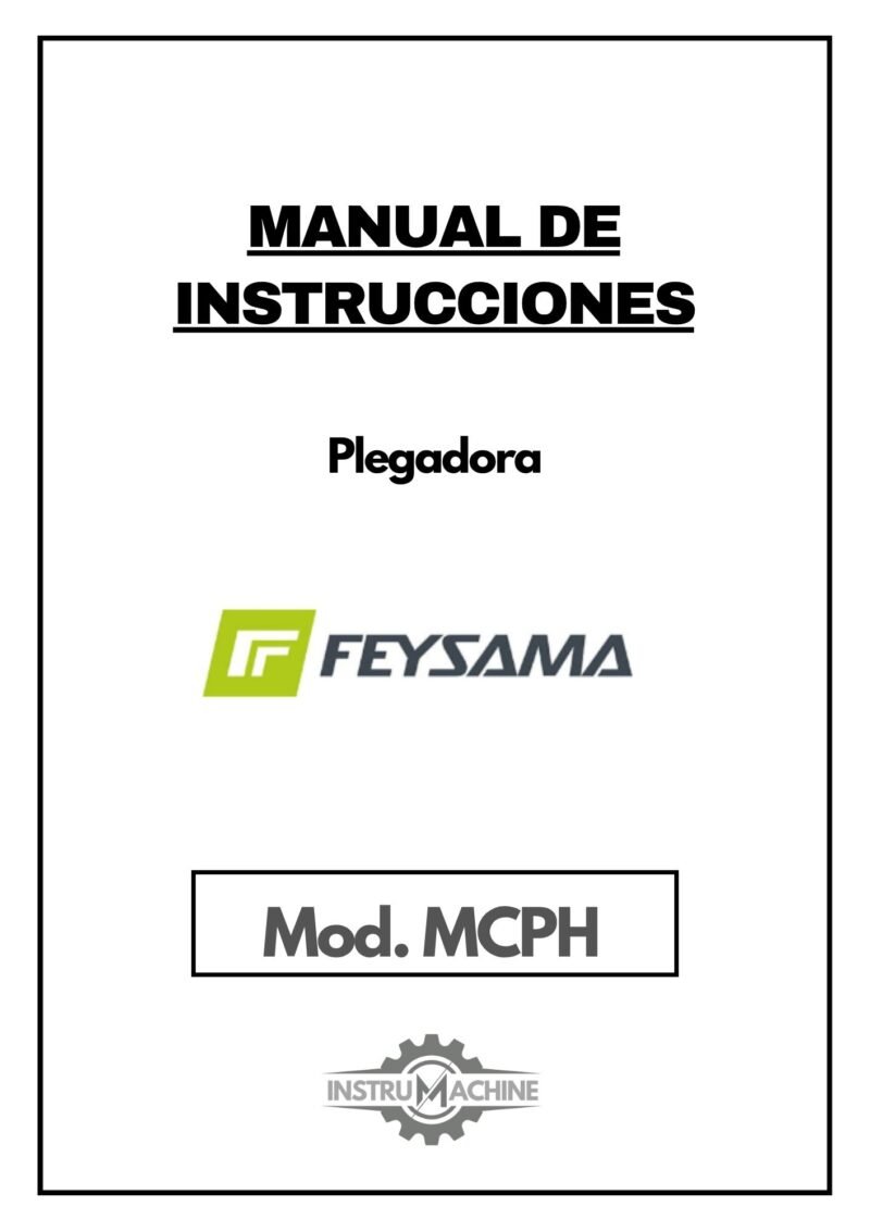 LIBRO MCPH3200-1 Manual de instrucciones Plegadora FEYSAMA MCPH