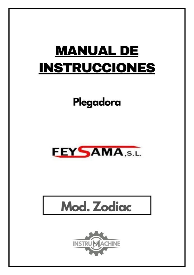 Manual de instrucciones Plegadora FEYSAMA MCPH