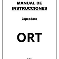 Manual de instrucciones Lapeadora ORT