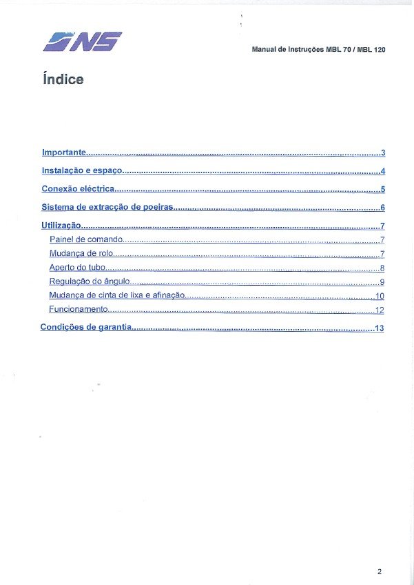 Manual de instrucciones Lijadoras NS MBL-120