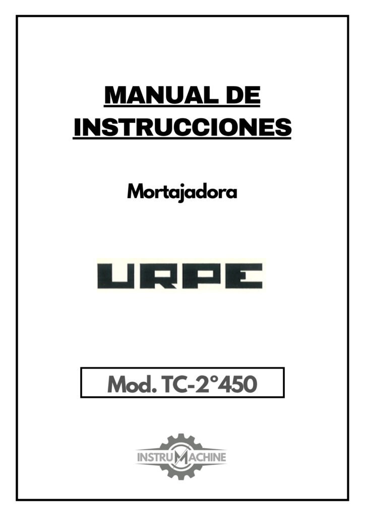 Portada Manual de instrucciones Extractir de viruta URPE TC-2º450
