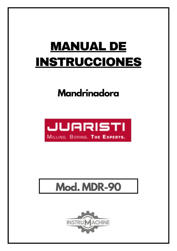 Portada Manual de instrucciones Mandrinadora JUARISTI MDR 90
