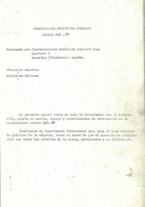 Manual de instrucciones Mandrinadora JUARISTI MDR 90