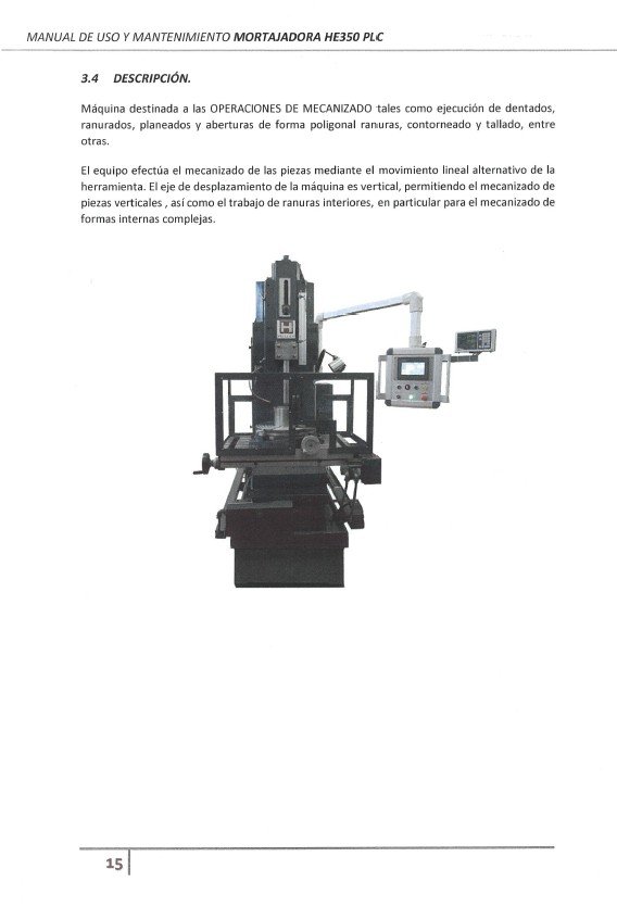 Manual de instrucciones Mortajadora HELLER HE-350 PLC