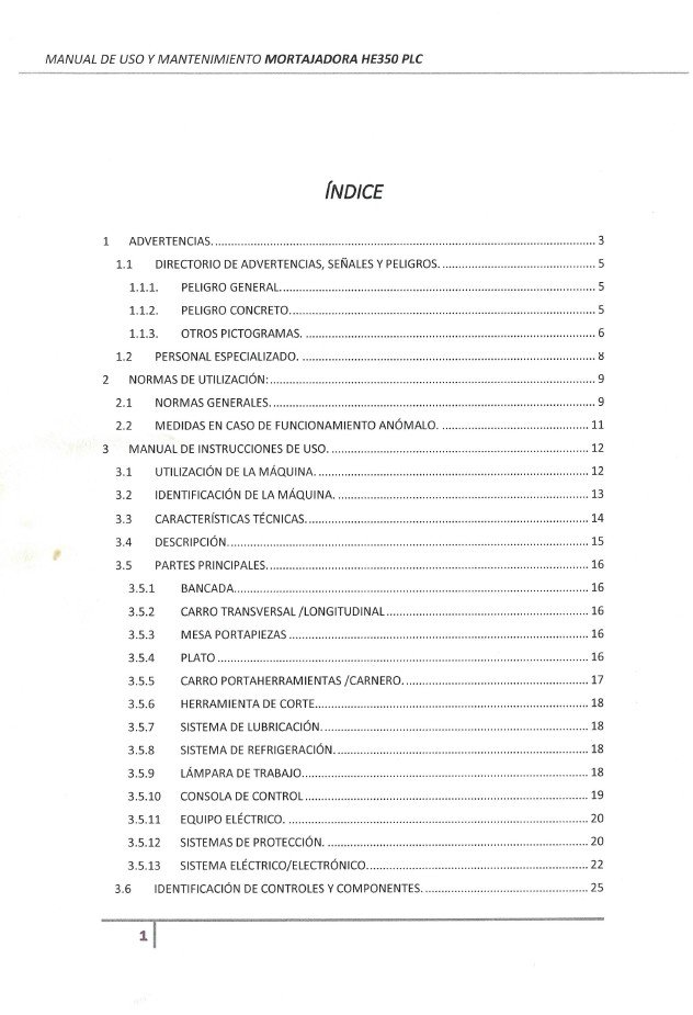 Manual de instrucciones Mortajadora HELLER HE-350 PLC