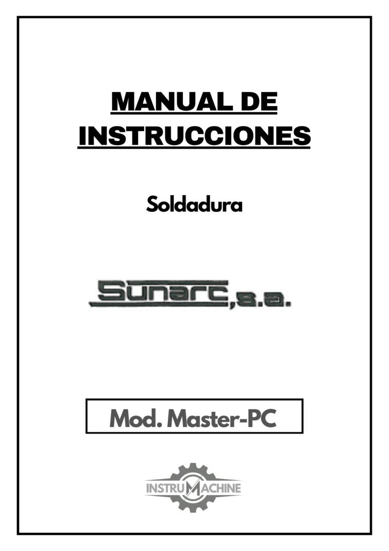 Manual de instrucciones Soldadura SUNARC Master-PC