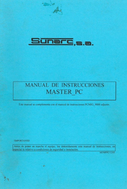Manual de instrucciones Soldadura SUNARC Master-PC