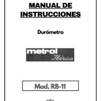 Metrol mod. RB 11-1 Manual de instrucciones Durómetro METROL IBÉRICA RB-11