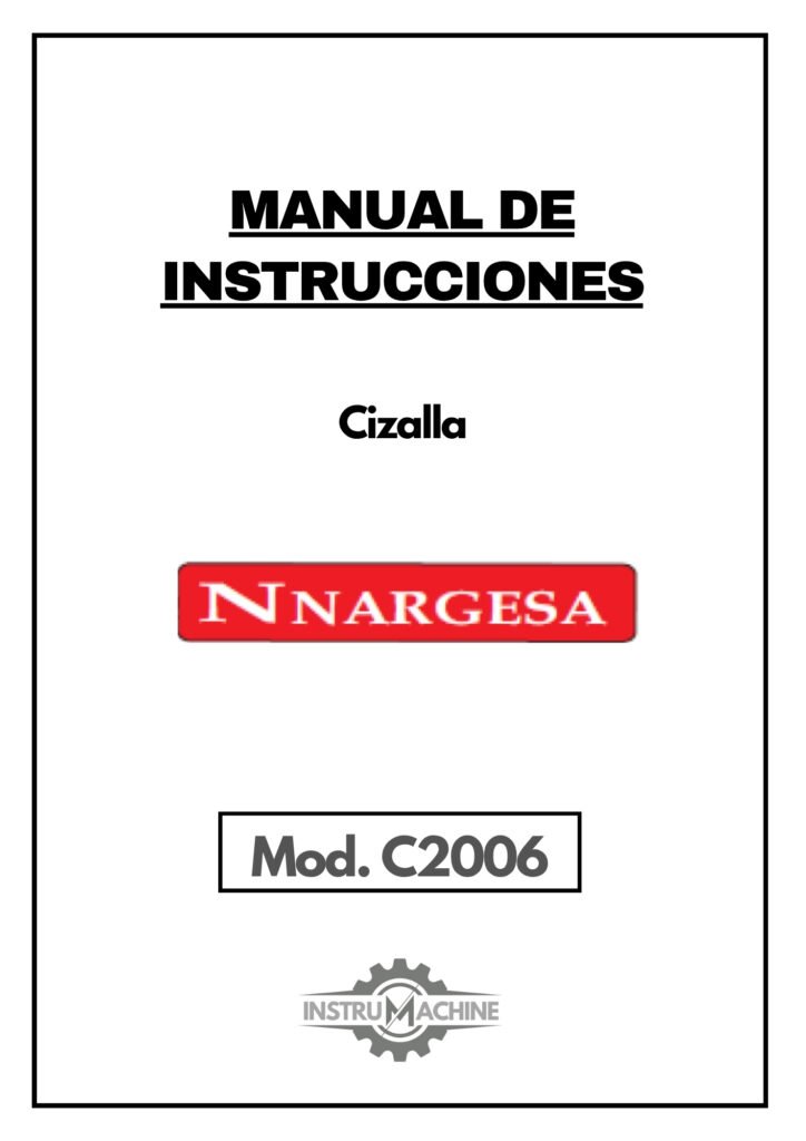 Portada Manual de instrucciones Cizallas NARGESA C2006