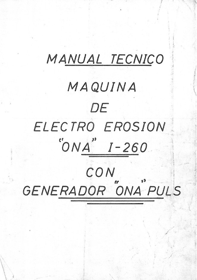 Manual de instrucciones Electrosionadoras ONA L-260