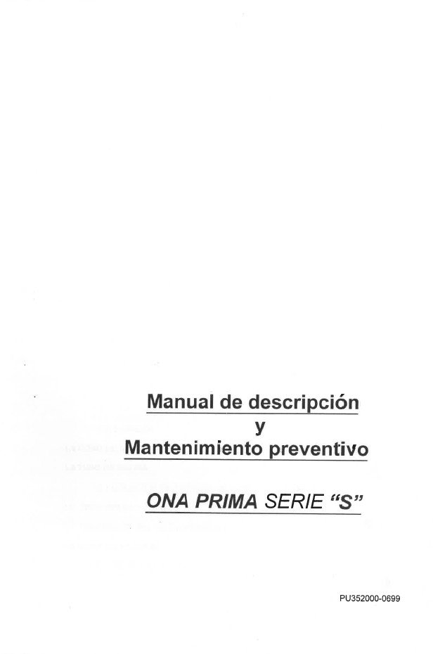 Manual de instrucciones Electrosionadoras ONA Prima S