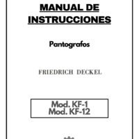 Manual de instrucciones Pantografos FRIEDRICH DECKEL KF-1 / KF-12