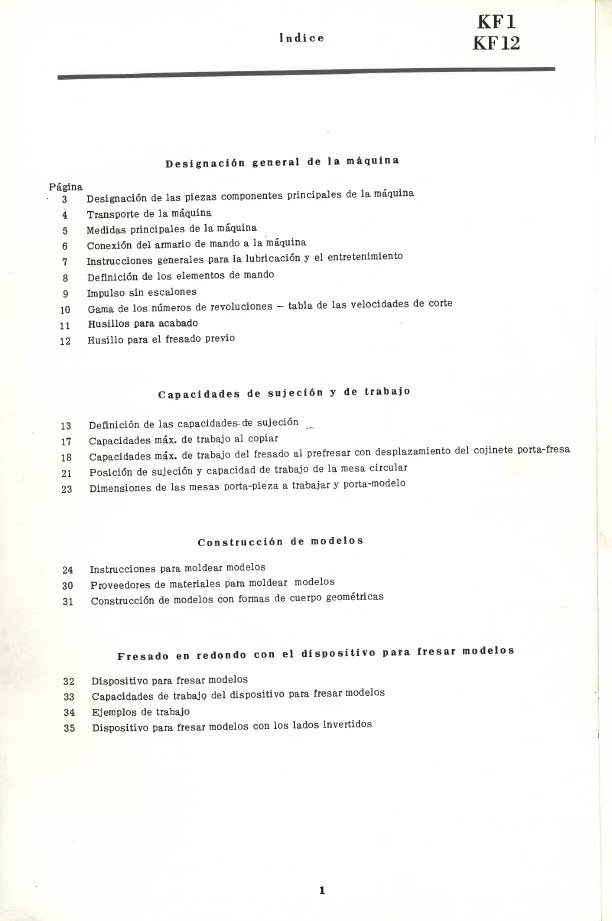 Manual de instrucciones Pantografos FRIEDRICH DECKEL KF-1 / KF-12