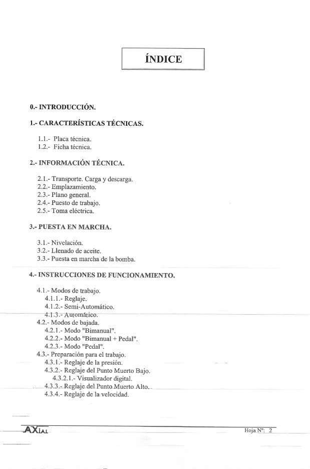Plegadora AXIAL PHA 906-3 Manual de instrucciones Plegadora AXIAL PHA 906
