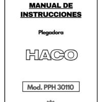 Manual de instrucciones Plegadora HACO PPH 30110