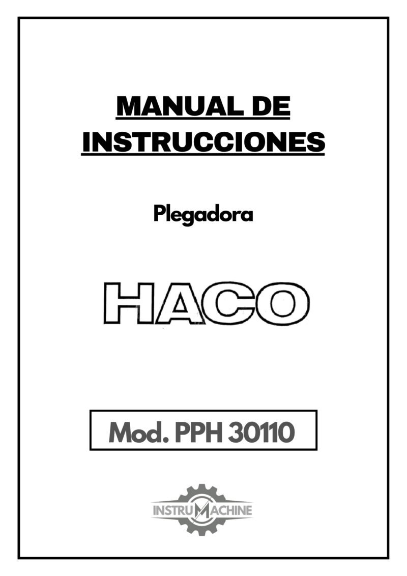 Manual de instrucciones Plegadora HACO PPH 30110