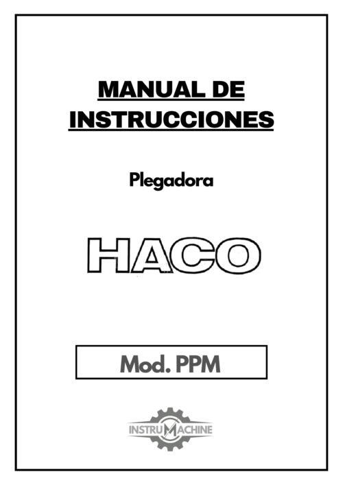 Plegadora Haco PPM-1 Manual de instrucciones Plegadora HACO PPM