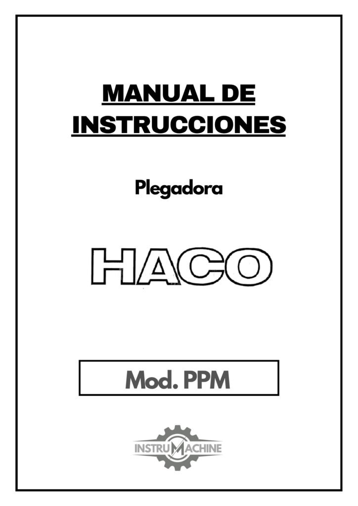 Portada Manual de instrucciones Plegadora HACO PPM