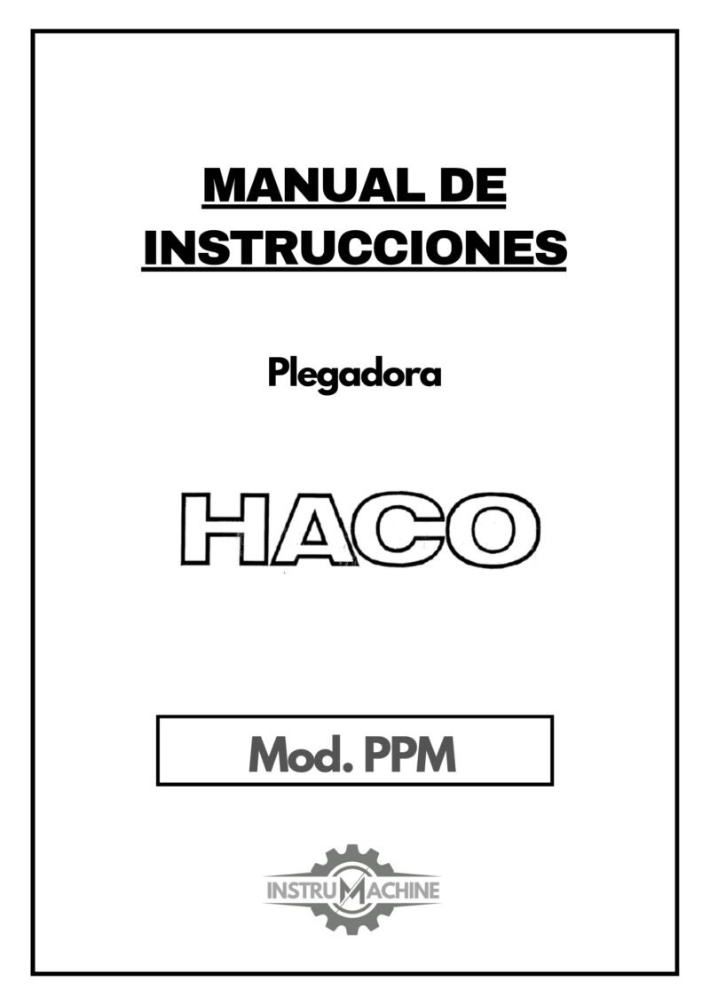 Plegadora Haco PPM-1 Manual de instrucciones Plegadora HACO PPM