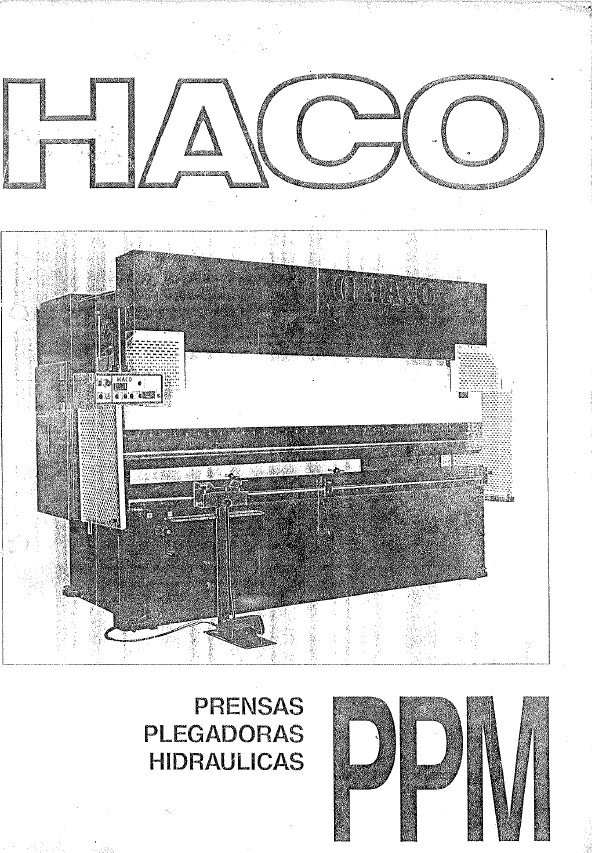Plegadora Haco PPM-3 Manual de instrucciones Plegadora HACO PPM