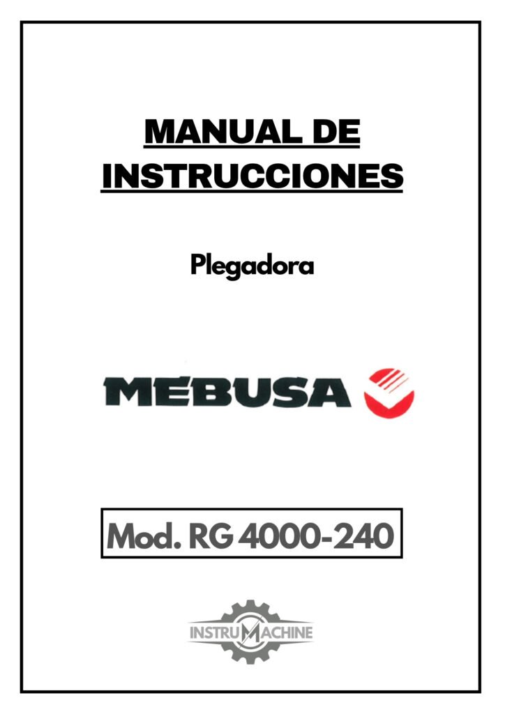 Portada Manual de instrucciones Plegadora MEBUSA RG 4000-240