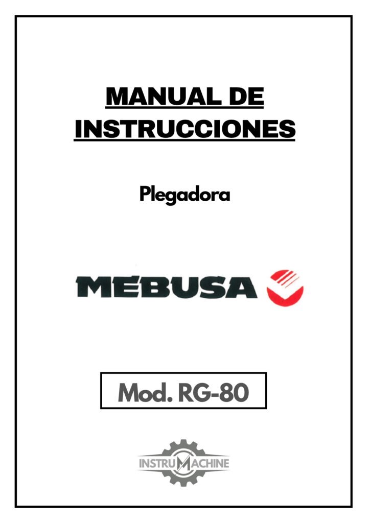 Portada Esquemas y utillaje Plegadora MEBUSA RG-80