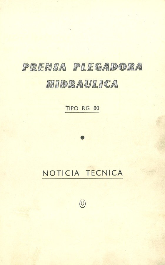 Plegadora Mebusa RG-80-3 Esquemas y utillaje Plegadora MEBUSA RG-80