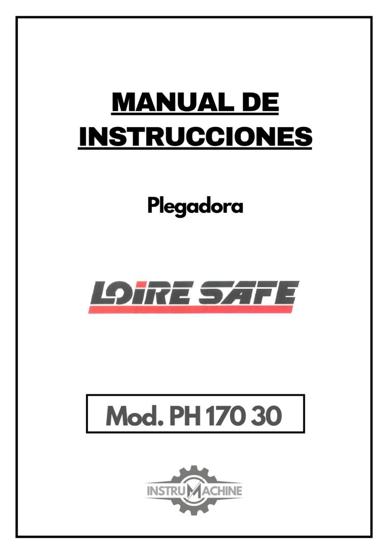 Manual de instrucciones Plegadora LOIRE SAFE PH 170 30