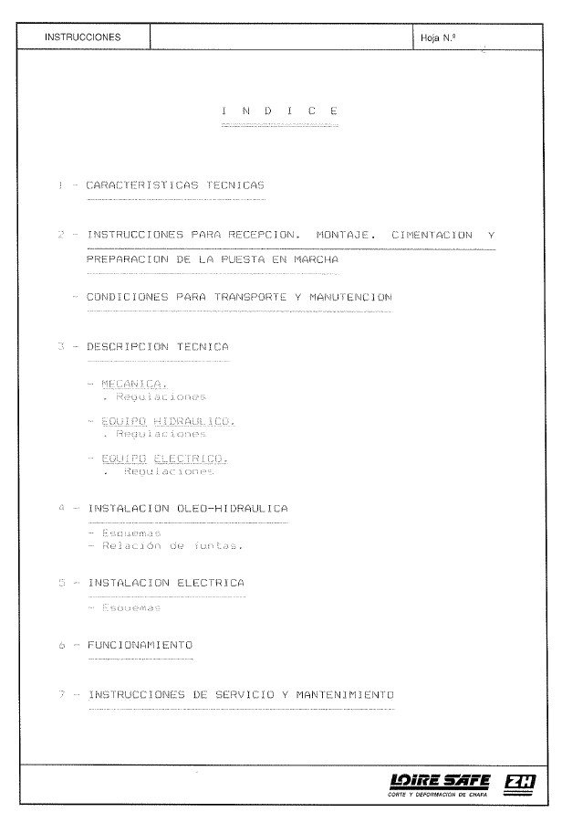 Manual de instrucciones Plegadora LOIRE SAFE PHL 125 30