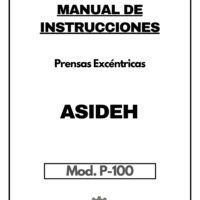 Manual de instrucciones Prensas ASIDEH P-100