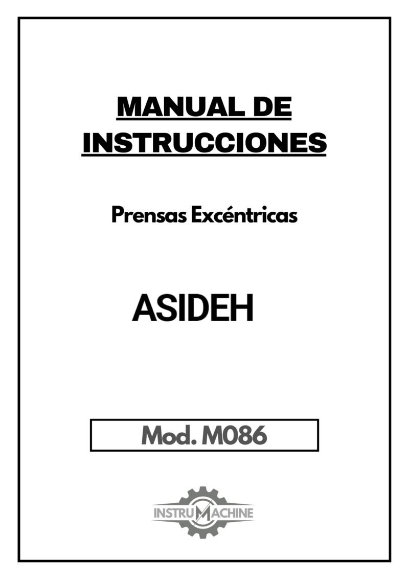 Manual de instrucciones Prensas ASIDEH P-100