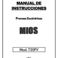 Prensas excentricas T20FV-1 Manual de instrucciones Prensas MIOS T20FV