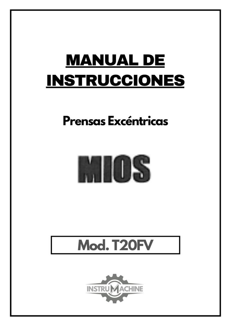 Prensas excentricas T20FV-1 Manual de instrucciones Prensas MIOS T20FV